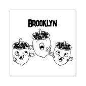 可愛いハッピーコーンが漫画を歌子供へう ラバースタンプ (インプリント)