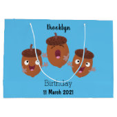 可愛いハッピーコーンが漫画を歌子供へう ラージペーパーバッグ (裏面)