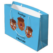 可愛いハッピーコーンが漫画を歌子供へう ラージペーパーバッグ (裏面アングル)