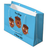 可愛いハッピーコーンが漫画を歌子供へう ラージペーパーバッグ (正面アングル)