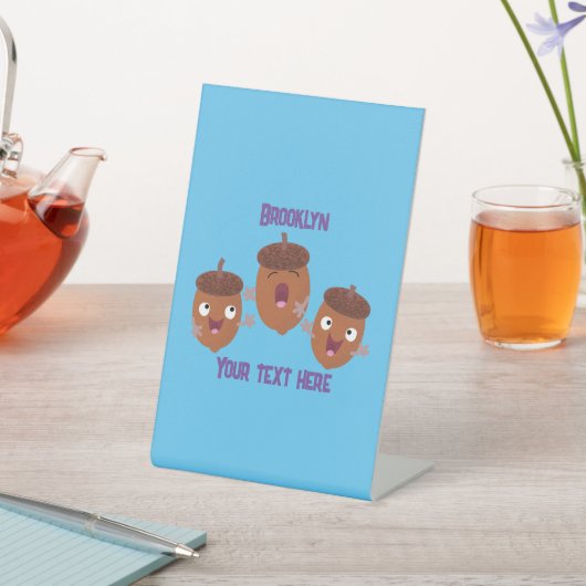 可愛いハッピーコーンが漫画を歌子供へう 台座サイン (インサイチュ)