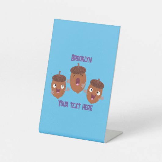 可愛いハッピーコーンが漫画を歌子供へう 台座サイン (正面)