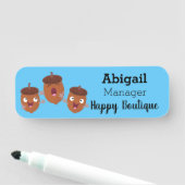 可愛いハッピーコーンが漫画を歌子供へう 名札 (インサイチュ)