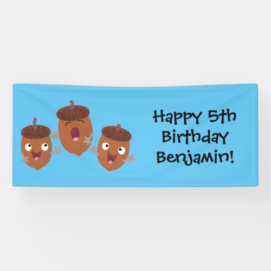 可愛いハッピーコーンが漫画を歌子供へう 横断幕 (横)