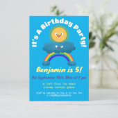 可愛いハッピーサンクラウド虹の漫画の招待状 招待状 (スタンド正面)