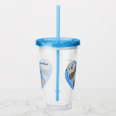 可愛いハッピーシーオッターブルー漫画イラストレーション アクリルタンブラー (右)