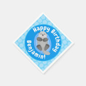 可愛いハッピーシーオッターブルー漫画イラストレーション スタンダードカクテルナプキン (角)