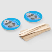 可愛いハッピーシーオッターブルー漫画イラストレーション ハンドファン (組立なし)