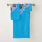 可愛いハッピーシーオッターブルー漫画イラストレーション バスタオルセット (インサイチュ)