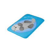 可愛いハッピーシーオッターブルー漫画イラストレーション バスマット (アングル)