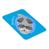 可愛いハッピーシーオッターブルー漫画イラストレーション マグネット (右側)