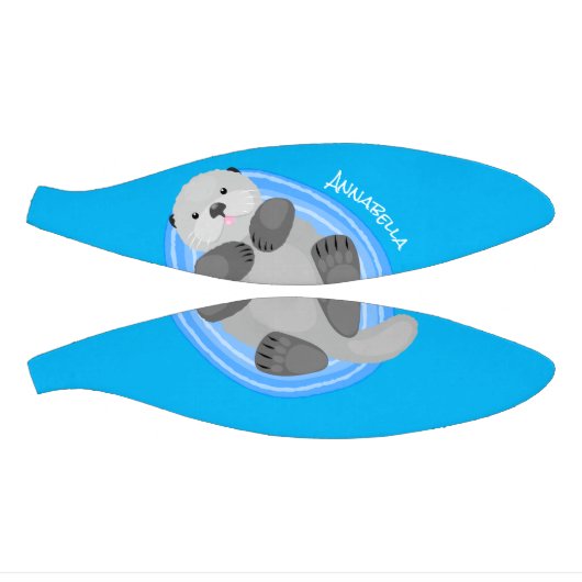 可愛いハッピーシーオッターブルー漫画イラストレーション ミニバスケットボール (パネル)