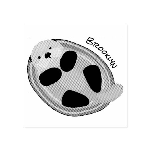 可愛いハッピーシーオッターブルー漫画イラストレーション ラバースタンプ (インプリント)