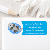 可愛いハッピーシーオッターブルー漫画イラストレーション ラベル (インサイチュ)