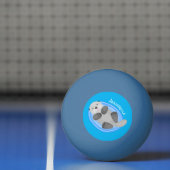 可愛いハッピーシーオッターブルー漫画イラストレーション 卓球ボール (ネット)