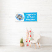 可愛いハッピーシーオッターブルー漫画イラストレーション 横断幕 (インサイチュ)