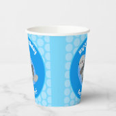 可愛いハッピーシーオッターブルー漫画イラストレーション 紙コップ (左)