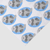 可愛いハッピーシーオッターブルー漫画イラストレーション 薄葉紙 (詳細)