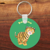 可愛いハッピータイガーの可愛い漫画 キーホルダー (正面)