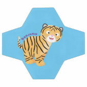 可愛いハッピータイガーの可愛い漫画 サッカーボール (フラット)