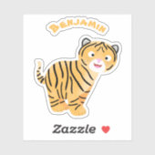 可愛いハッピータイガーの可愛い漫画 シール (シート)