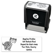 可愛いハッピータイガーの可愛い漫画 セルフインキングスタンプ (インサイチュ)