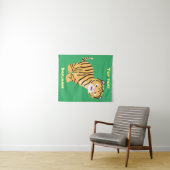 可愛いハッピータイガーの可愛い漫画 タペストリー (インサイチュ(横))