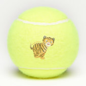 可愛いハッピータイガーの可愛い漫画 テニスボール (裏面)