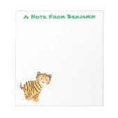 可愛いハッピータイガーの可愛い漫画 ノートパッド (正面)