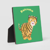 可愛いハッピータイガーの可愛い漫画 フォトプラーク (正面)