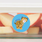 可愛いハッピータイガーの可愛い漫画 ラベル (貼付)