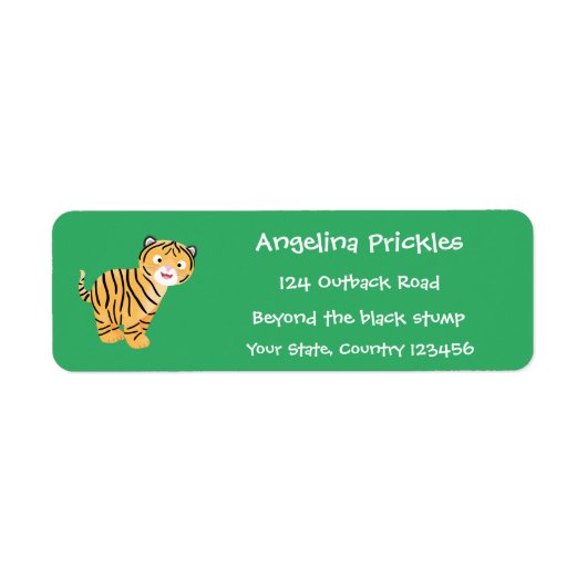 可愛いハッピータイガーの可愛い漫画 ラベル (正面)