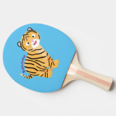 可愛いハッピータイガーの可愛い漫画 卓球ラケット (横)