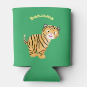 可愛いハッピータイガーの可愛い漫画 缶クーラー (裏面)