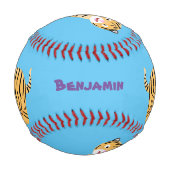 可愛いハッピータイガーの可愛い漫画 野球ボール (裏面)