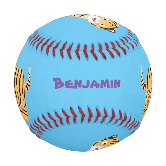 可愛いハッピータイガーの可愛い漫画 野球ボール (裏面)