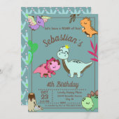 可愛いハッピーディオナバースデーパーティー 招待状 (正面/裏面)