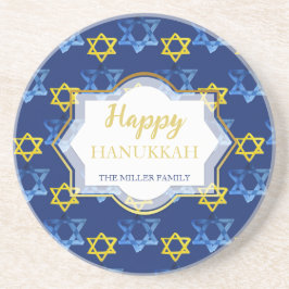 可愛いハッピーハヌカー水色の星ダビデ コースター
