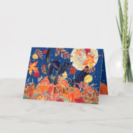 可愛いハッピーハローウィンキャットマウスムーンパンプキンキッズ カード