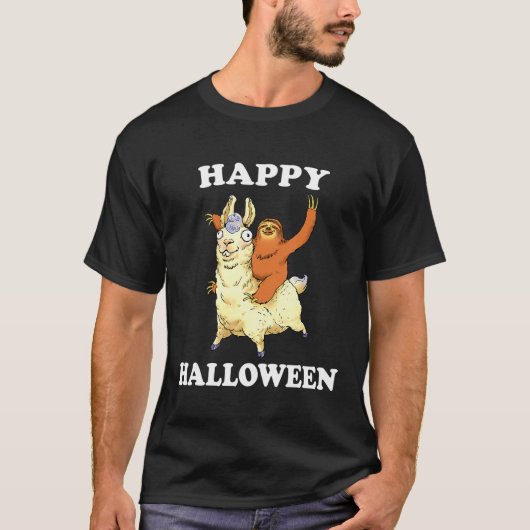 可愛いハッピーハローウィンスロッスライディングラマ Tシャツ (正面)