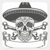 可愛いハッピーハローウィン止め スクエアシール (正面)