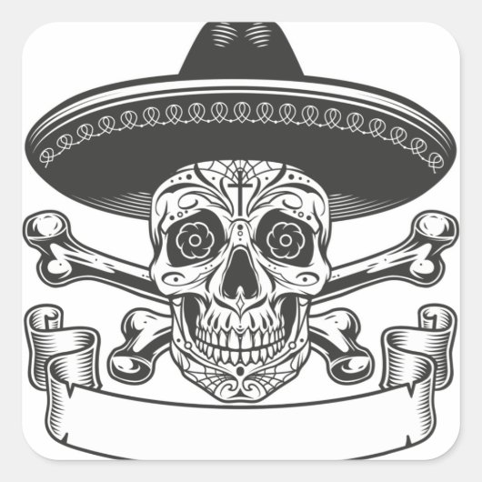 可愛いハッピーハローウィン止め スクエアシール (正面)