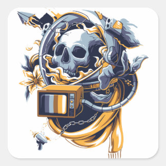 可愛いハッピーハローウィン止め スクエアシール