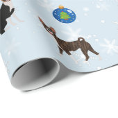 可愛いハッピーバセンジハウンドラブクリスマス ラッピングペーパー (ロールコーナー)