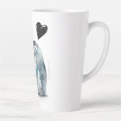 可愛いハッピーバレンタインデーとペンギンの愛 カフェラテマグ (右)