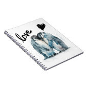 可愛いハッピーバレンタインデーとペンギンの愛 ノートブック (右側)