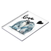 可愛いハッピーバレンタインデーとペンギンの愛 ノートブック (左側)