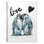 可愛いハッピーバレンタインデーとペンギンの愛 ノートブック (正面)