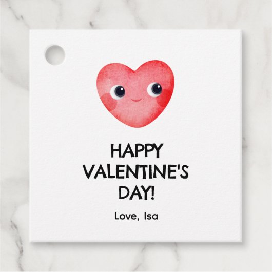 可愛いハッピーバレンタインデーベビーハート フェイバータグ (正面)