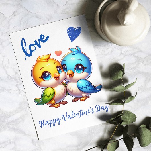 可愛いハッピーバレンタインデー(ラブバード) シーズンカード